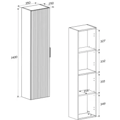Garnero Arredamenti Mobile bagno sospeso 100cm cm con lavabo, specchio, colonna e cubotti quercia antracite Limpid New
