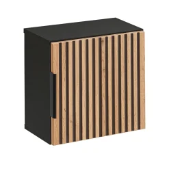 Garnero Arredamenti Mobile bagno sospeso 100cm cm con lavabo, specchio, colonna e cubotti quercia antracite Limpid New