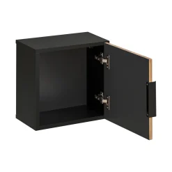 Garnero Arredamenti Mobile bagno sospeso 100cm cm con lavabo, specchio, colonna e cubotti quercia antracite Limpid New