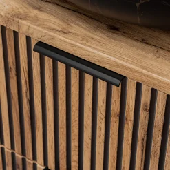 Garnero Arredamenti Mobile bagno sospeso 100cm cm con lavabo, specchio, colonna e cubotti quercia antracite Limpid New