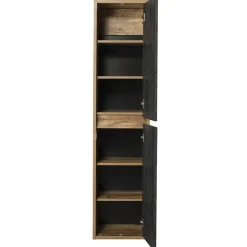 Garnero Arredamenti Mobile bagno sospeso 100cm con lavabo, mobile specchio e colonna rovere antracite Stony Best