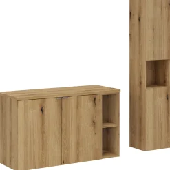 Garnero Arredamenti Mobile bagno sospeso 80cm con colonna rovere Rovery Clearance