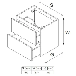 Garnero Arredamenti Mobile bagno sospeso 100cm con lavabo e colonna nero rovere Swim Hot