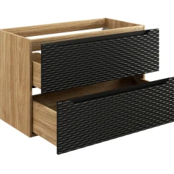 Garnero Arredamenti Mobile bagno sospeso 100cm con lavabo e colonna nero rovere Swim Hot