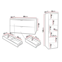 Garnero Arredamenti Mobile bagno sospeso 80cm nero con colonna Hakone 2 Nero Lucido Clearance