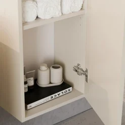 Garnero Arredamenti Mobile bagno sospeso fresato 120cm con colonna beige Sand Outlet