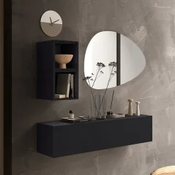 Garnero Arredamenti Mobile ingresso sospeso 138x140h cm 1 anta 2 cubotti ossido nero Sunset 59 Discount
