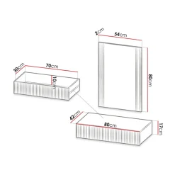 Garnero Arredamenti Mobile ingresso sospeso 80x97h cm con specchio cannettato Essence Antracite Online