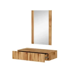 Garnero Arredamenti Mobile ingresso sospeso 80x97h cm con specchio cannettato Essence Quercia Sale