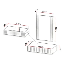 Garnero Arredamenti Mobile ingresso sospeso 80x97h cm con specchio cannettato Essence Quercia Sale