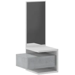 Garnero Arredamenti Mobile ingresso sospeso 43x90h cm bianco frassinato e cemento Cliff Best