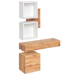 Garnero Arredamenti Mobile ingresso sospeso 100x165h cm rovere opaco bianco Dante 3 Gihome® Online