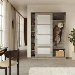 Garnero Arredamenti Mobile ingresso 150x200h cm anta scorrevole e specchio rovere naturale Sajama Online