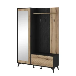Garnero Arredamenti Mobile ingresso 135x197h cm appendiabiti quercia nero Becca Outlet