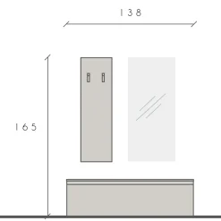 Garnero Arredamenti Mobile ingresso 138x165h cm bianco lucido Sunset 109 Discount