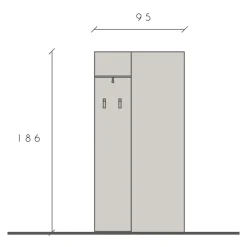 Garnero Arredamenti Mobile ingresso 95x186h cm bianco lucido Sunset 110 Sale