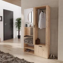 Garnero Arredamenti Mobile ingresso 100x190h cm con specchio Umea Rovere Sale