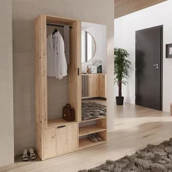Garnero Arredamenti Mobile ingresso 100x190h cm con specchio Umea Rovere Sale