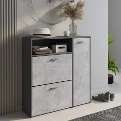 Garnero Arredamenti Mobile ingresso 92x94h cm con scarpiera grafite cemento Mars Hot