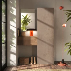 Garnero Arredamenti Mobile ingresso 123x186h cm marrone rovere scuro Sunset 100 Sale