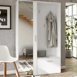 Garnero Arredamenti Mobile ingresso 120x196h cm reversibile con specchio bianco Elios Best