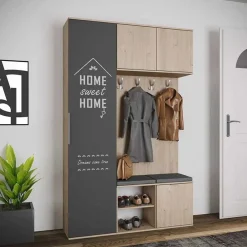 Garnero Arredamenti Mobile ingresso 140x220h cm rovere antracite Stoccolma Best