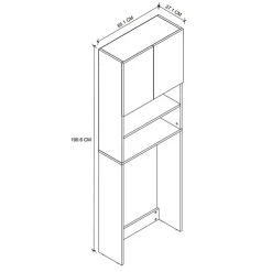 Garnero Arredamenti Mobile lavatrice  65x191h cm 2 ante con ripiani bianco Maldive New