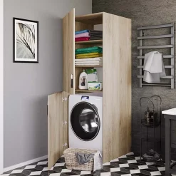 Garnero Arredamenti Mobile lavatrice 70x180h cm 2 ante e ripiani Wash Rovere Sale