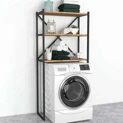 Garnero Arredamenti Mobile lavatrice 66x160h cm industrial metallo Canarie Rovere New