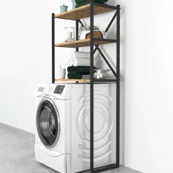 Garnero Arredamenti Mobile lavatrice 66x160h cm industrial metallo Canarie Rovere New