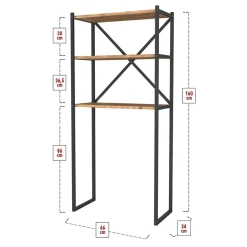 Garnero Arredamenti Mobile lavatrice 66x160h cm industrial metallo Canarie Rovere New