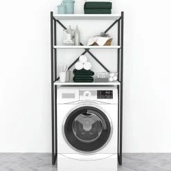 Garnero Arredamenti Mobile lavatrice 66x160h cm industrial metallo bianco Canarie Bianco Opaco New