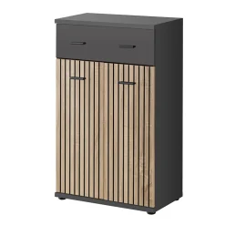 Garnero Arredamenti Mobile multiuso basso ingresso 60x96h cm rovere antracite  San Francisco, New York, California Gihome® Outlet