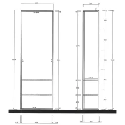 Garnero Arredamenti Mobile multiuso ingresso 60x187h cm appendiabiti bianco lucido specchio Olimpo New
