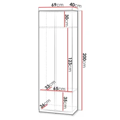 Garnero Arredamenti Mobile multiuso ingresso 69x200h cm appendiabiti bianco Accent Bianco Opaco