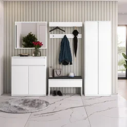 Garnero Arredamenti Mobile multiuso ingresso 69x200h cm appendiabiti bianco Accent Bianco Opaco