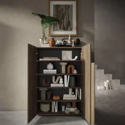 Garnero Arredamenti Mobile multiuso ingresso 78x116h cm scarpiera rovere scuro Alvarez Online