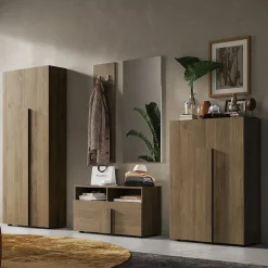 Garnero Arredamenti Mobile multiuso ingresso 78x116h cm scarpiera rovere scuro Alvarez Online
