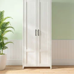 Garnero Arredamenti Mobile multiuso 85x201h cm 2 ante bianco frassinato rovere Lars Clearance