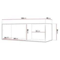 Garnero Arredamenti Mobile porta TV sospeso 100x34h cm 1 anta bianco Kiruna Bianco Opaco Best