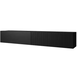 Garnero Arredamenti Mobile porta TV sospeso 200x31h cm 2 ante a ribalta Mirel Nero Opaco Online