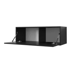 Garnero Arredamenti Mobile porta TV sospeso 100x34h cm 1 anta nero Kiruna Nero Opaco Hot