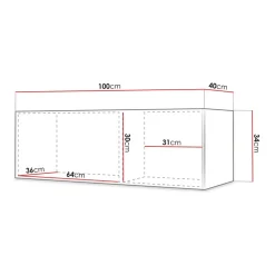 Garnero Arredamenti Mobile porta TV sospeso 100x34h cm 1 anta nero Kiruna Nero Opaco Hot