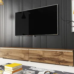 Garnero Arredamenti Mobile porta TV sospeso 180x30h cm con LED design Silvia Rovere Outlet