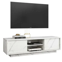 Garnero Arredamenti Mobile porta TV 139x44h cm 2 ante soggiorno effetto Viking Marmo bianco Discount