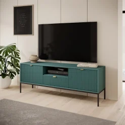 Garnero Arredamenti Mobile porta TV 154x56h cm 2 ante moderno soggiorno Alisa Verde Online