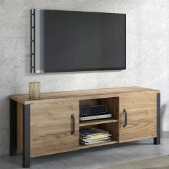 Garnero Arredamenti Mobile porta TV 147x57h cm 2 ante quercia nero opaco Nebraska Outlet