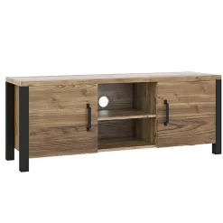 Garnero Arredamenti Mobile porta TV 147x57h cm 2 ante quercia nero opaco Nebraska Outlet