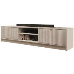 Garnero Arredamenti Mobile porta tv 180x40h cm 2 ante 2 vani a giorno cannettato Athena Beige Sale