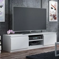 Garnero Arredamenti Mobile porta TV 140x36h cm 2 ante 2 vani moderno bianco Hippo Online